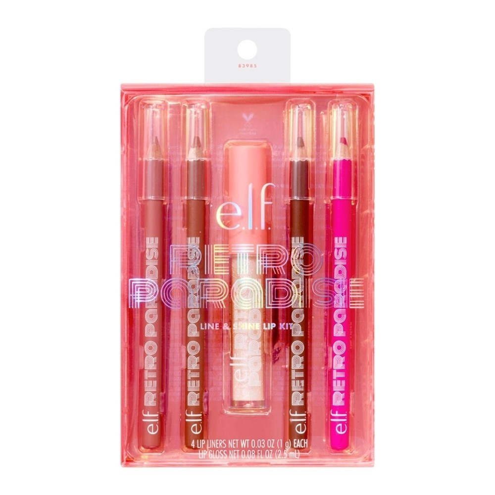 E.L.F RETRO PARADISE LIP MAKEUP SET - LINE & SHINE  (NEW WITH TAGS)